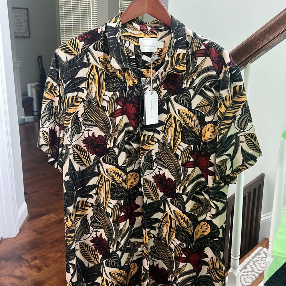 Topman premium short sleeve button up collared shirt